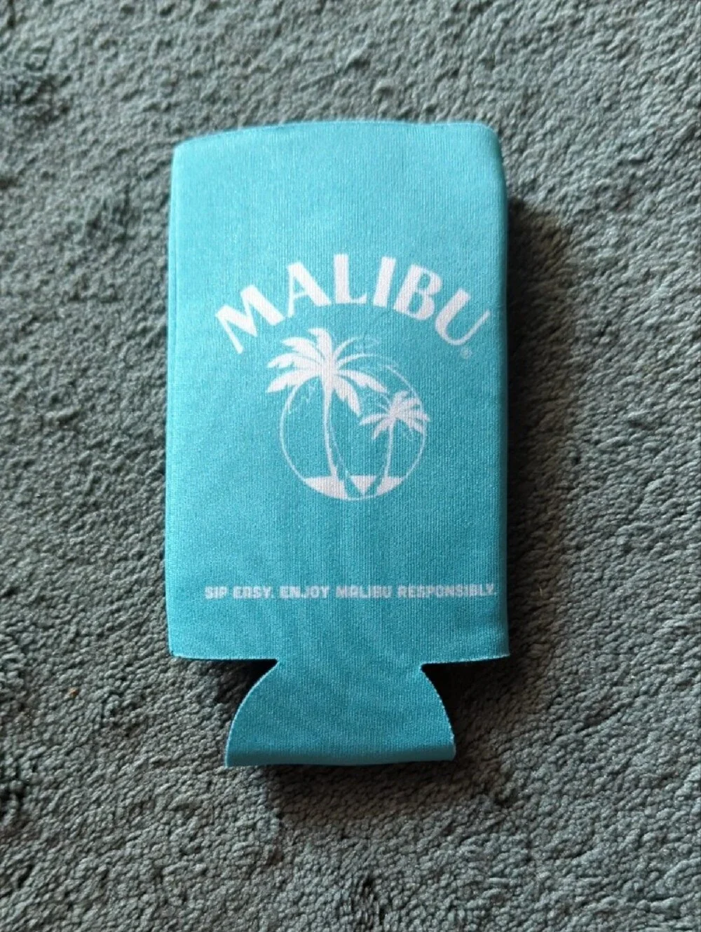 Malibu Teal Logo Can Cooler